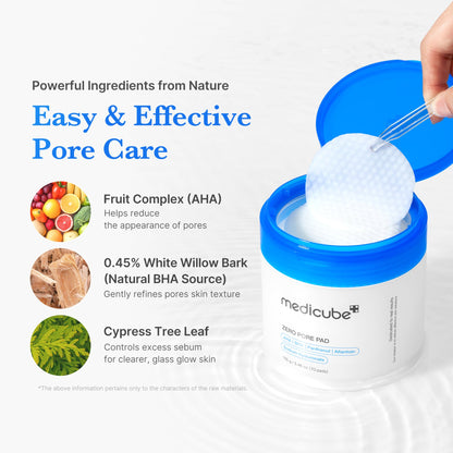 medicube Toner Pads Zero Pore Pad 2.0 for Exfoliation and Pore Care